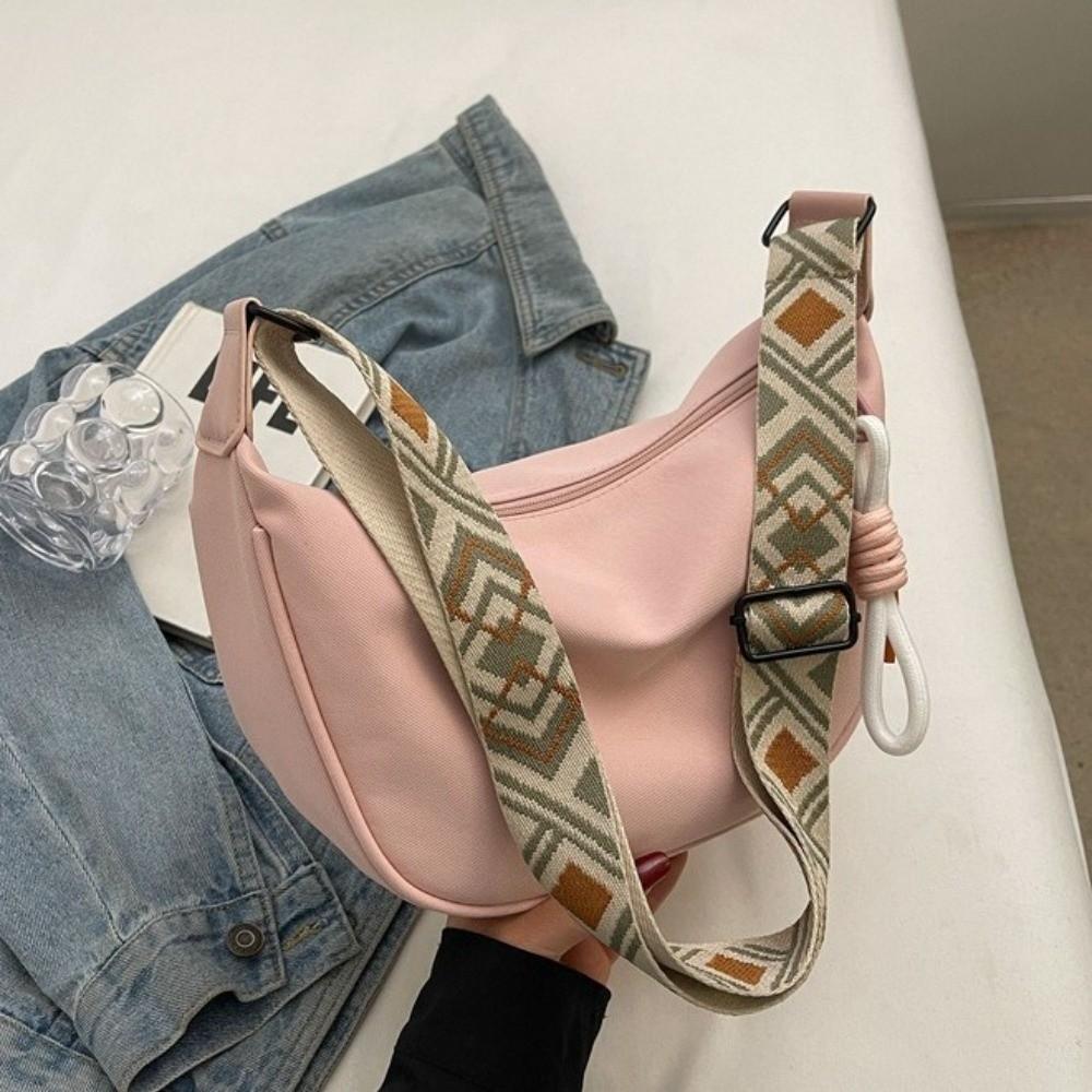 Wide Shoulder Strap Women Crossbody Bag Simple Oxford Dumpling Bag Single Shoulder Bag Commuting