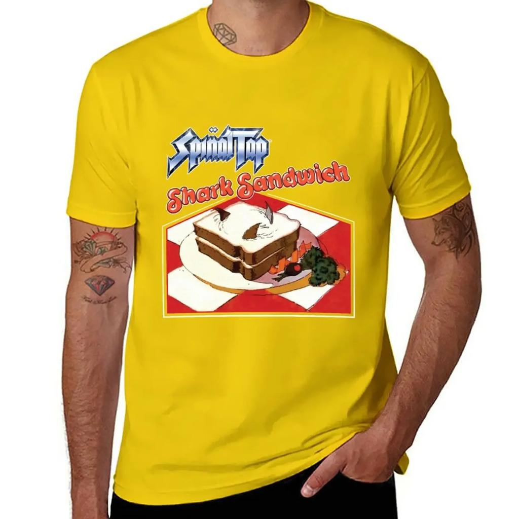 Shark Sandwich T-Shirt Customs Design Your Own Tops Heavy Weight T Shirts for Men