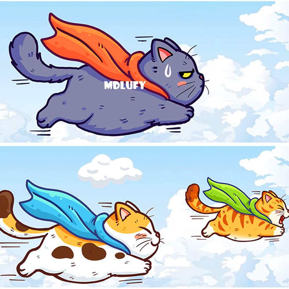 MDLUFY Car Sticker, Cat Superman Illustration, Waterproof, Funny Sticker, For Cars & Motorcycles, Hiding