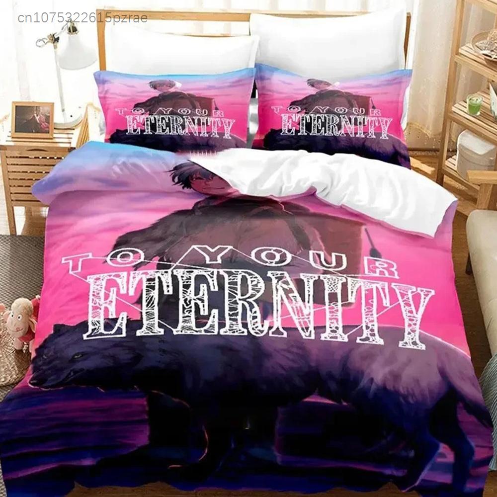 Anime To Your Eternity Bettwäscheset Jungen Mädchen Twin Queen Größe Bettbezug Kissenbezug Bett Kinder Erwachsene Mode Heimtextilien
