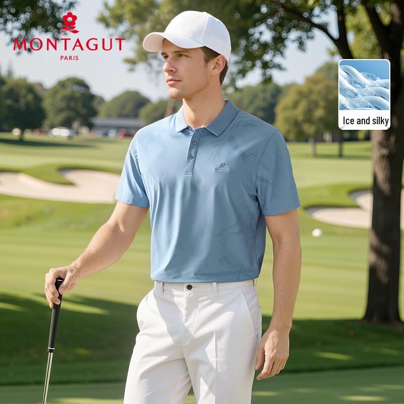 MONTAGUT Men's Short Sleeve UPF50+ Polo Shirt