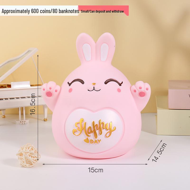 New Deer Cartoon Large Piggy Bank: Net Red Savings Bank for Girls, Kids' Gift