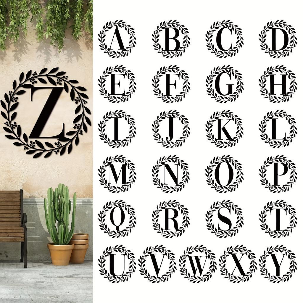 Metal Monogram Letter Wall Decor, Personalized Last Name Sign for Home, Door Hanger Gift for Halloween Christmas New Year