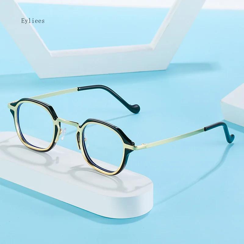 Blue Light Blocking Computer Glasses Men  Metal Round Frame Myopia Prescription Glasses Women Vintage Optical Nearsighted Ey