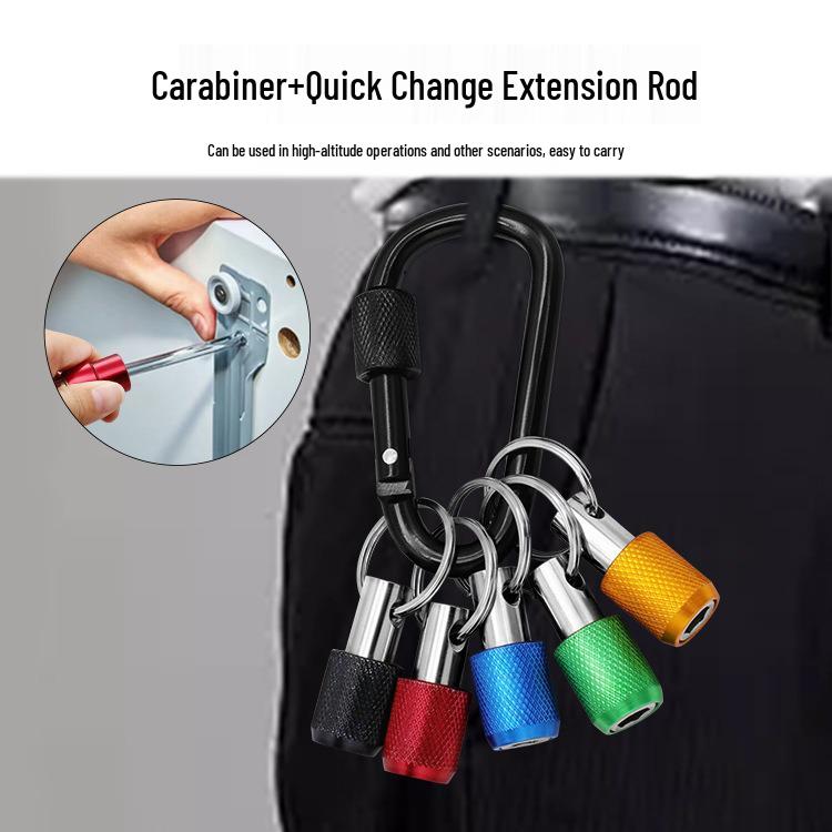 5-Piece Color Keyring Quick-Change Extension Rod 1/4" Hex Shank Bit & Quick Release Socket Adapter Set