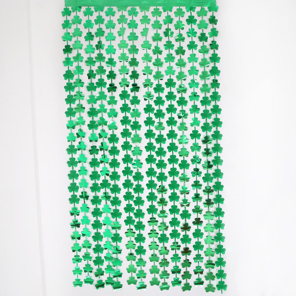 2m St Eyecatching Patricks Day Shamrock Rain Curtain For Irish Holiday Decor Party