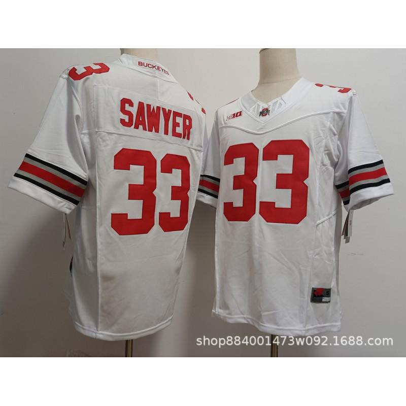 Mens Ohio State Buckeyes Rugby Jersey Training Shirt Cotton Blend Embroidered Football Uniform College Team Practice