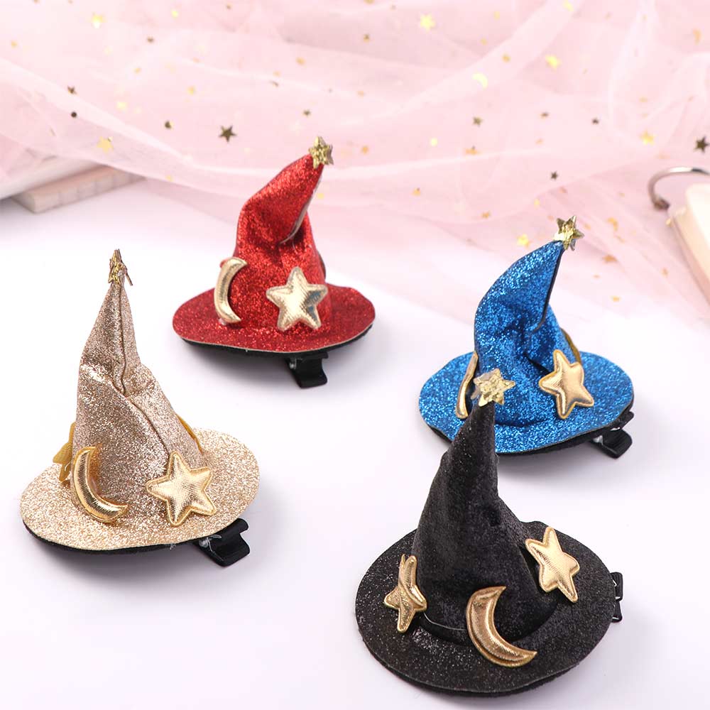 Süßer schräger Hut Haarspange Spange Haarschmuck für Haustiere zu Halloween Hexenhut Haarspangen für Damen