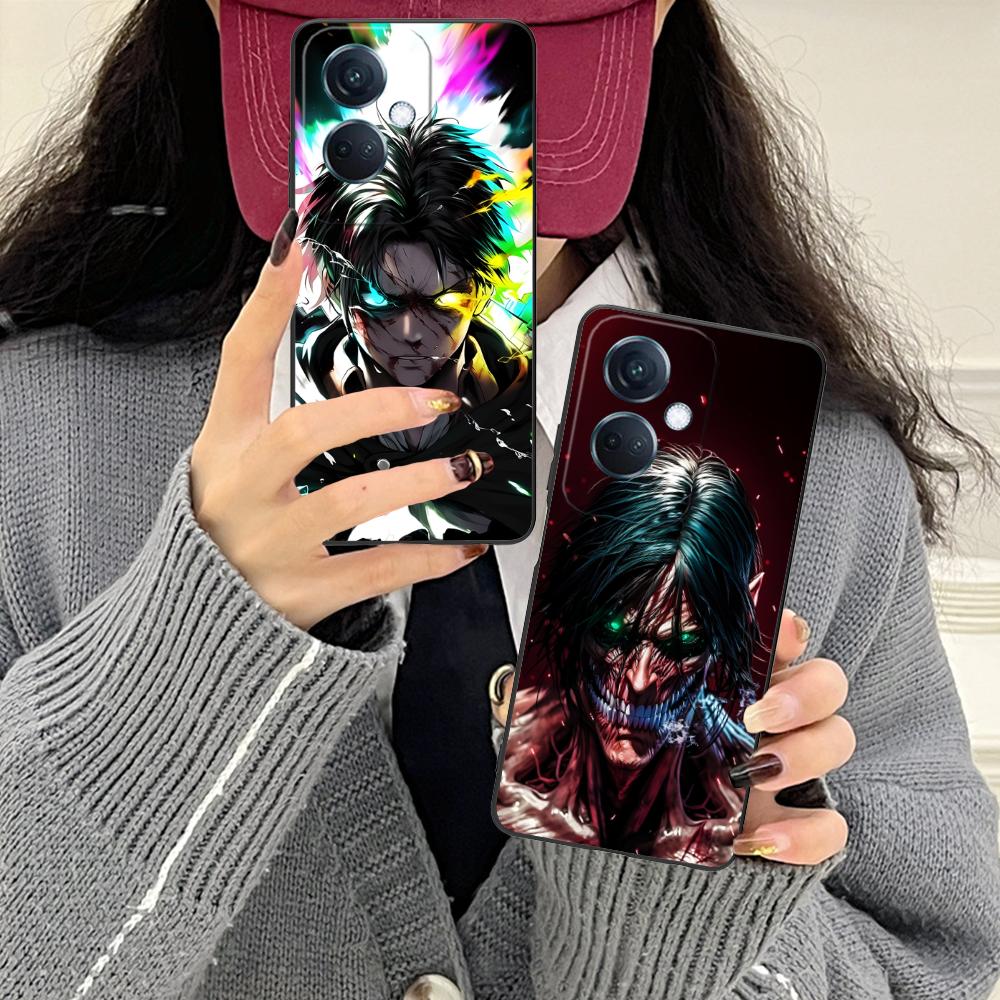 AOT Eren Yeager Matte TPU Mobile Phone Case for OPPO Reno 14 13 12 11 10 9 8 7 6 5 F T Pro 5G Colorful Printing Cover