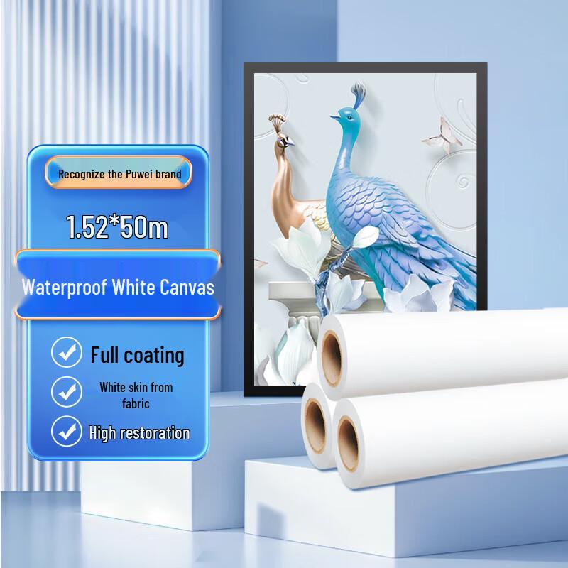 Puwei Waterproof Inkjet Printing Canvas Roll 1.52m x 50m Roll
