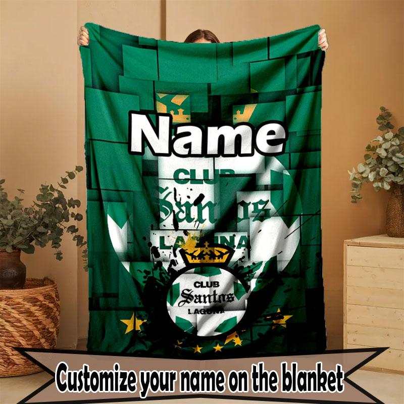 Custom Name Personalized Club Santos Laguna Print Blanket, Home Decor, Bedroom, Sofa, Camping, Couch, Gifts for Birthday Christmas