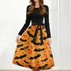 Women's Casual Fashion Halloween Printed Round Neck Vintage Dress