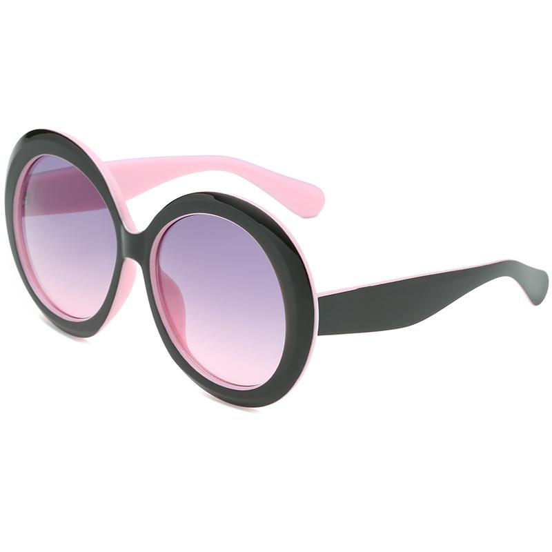 Retro Große Runde Sonnenbrille Damen Brauner Verlauf Große Sonnenbrille Damen Stylisch Luxusmarke Design Spiegel Klare Tönungen