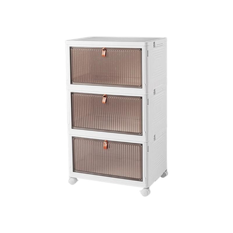 Sturdy Plastic Organizers Bins with Clear Covers and Rolling Wheels Ideal for Small Space Solution