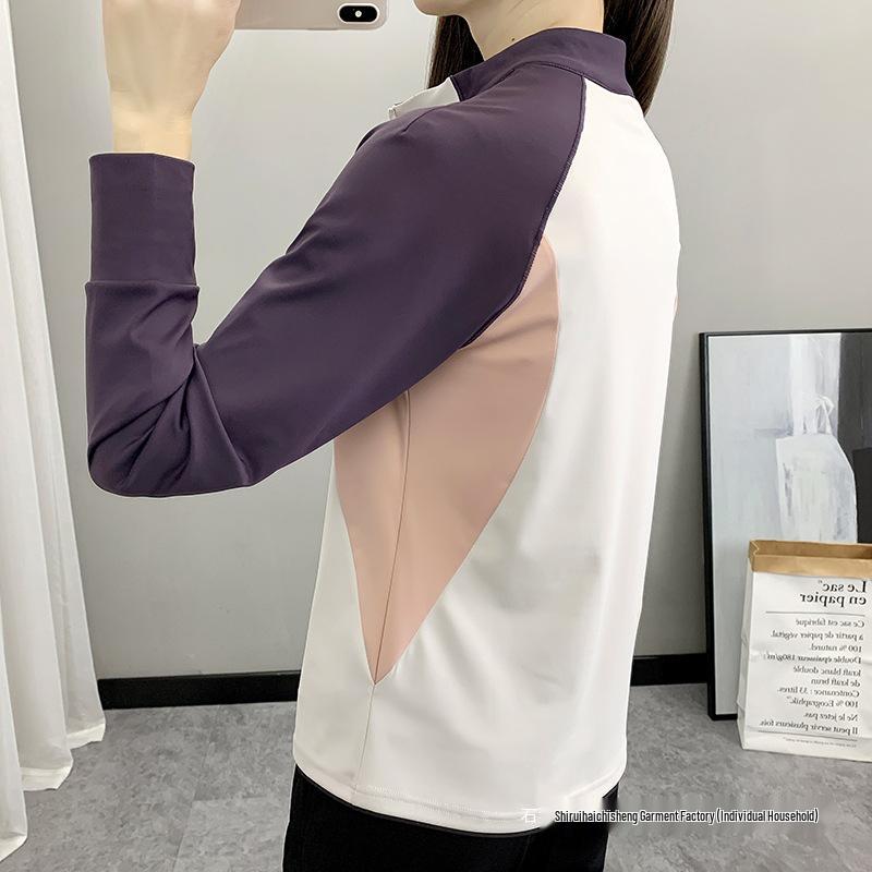 Women's Quick-Drying Fingerless Long-Sleeve Running & Hiking T-Shirt: Breathable & Elastic