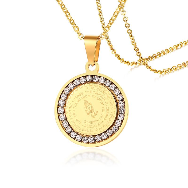 4 Qul Necklace Pendant Men Muslim Islamic Hajj Umrah silver color CZ Stone Jewelry