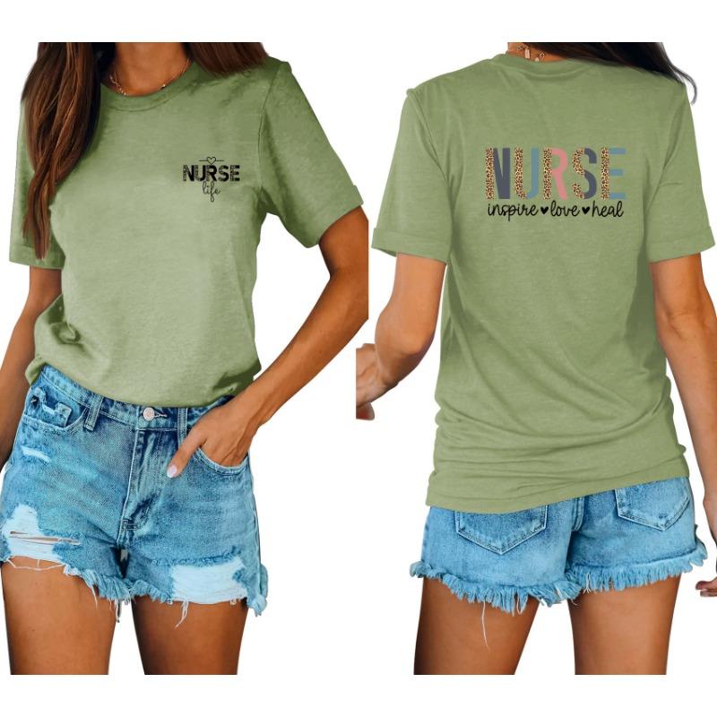 

Повседневные и модные женские футболки с принтом медсестры, свободного кроя, с круглым вырезом и короткими рукавами XXXL