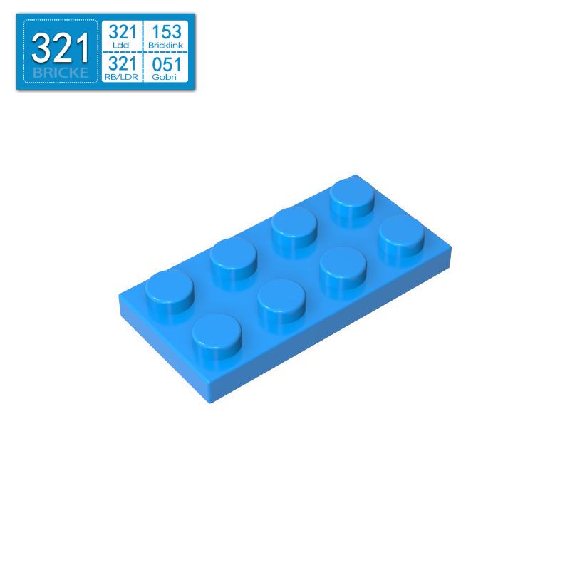 BRICKE 2x4 Compatible Building Plates for LEGO 3020 MOC Parts - Small Thin Bricks