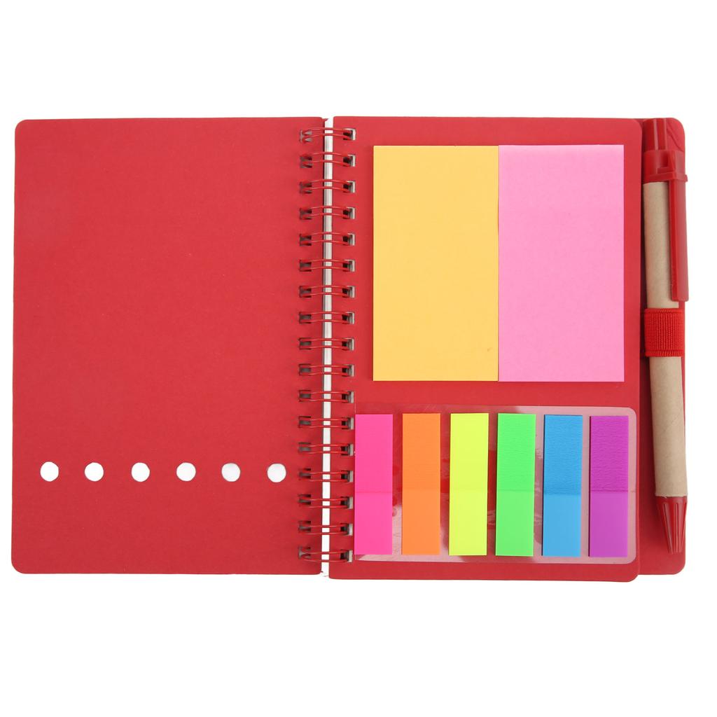 Notebook Portable Simple Double Coil Leather Notebook Student Notepad with Insert Pen Business Office Stationery