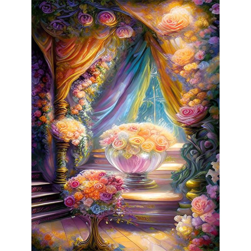 5D DIY Diamond Painting Flower Scenery Diamond Embroidery Painting Full Round Diamond Mosaic DIY Rhinestone Home Decor Gifts