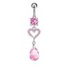Premium Stainless Steel Navel Ring Hypoallergenic Sparkling Zircon Belly Button Piercing for Party