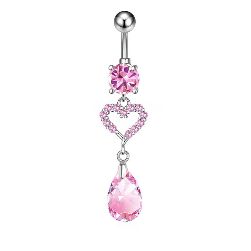 Premium Stainless Steel Navel Ring Hypoallergenic Sparkling Zircon Belly Button Piercing for Party