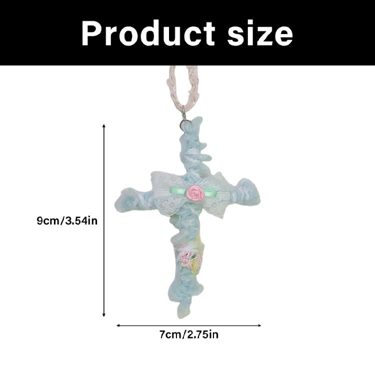 Adjustable Lace Crosses Necklace With Fabric Roses Handmade Vintage Designs for Women's Stylish Layer Accessories