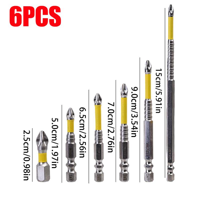 Magnetic Screwdriver Bit Hex Shank Head Drill Bits Screw Driver Anti-slip Screwdriver Drills For Woodworking Repair Hand Tools
