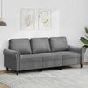 Vidaxl Sofa 3-Osobowa, Ciemnoszara, 180 Cm, Obita Aksamitem