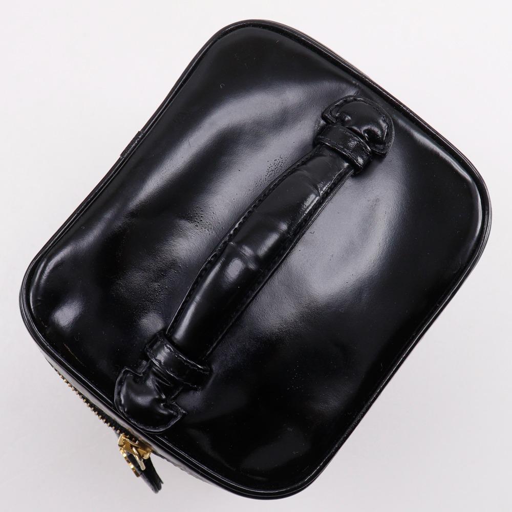 CHANEL COCO Mark Vanity A01998 Handbag Pouch black Patent leather Women Used