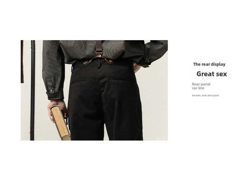 Pánské retro britské punkové vlněné volné ležérní kalhoty - Trendy kombinézy pro čtyři roční období