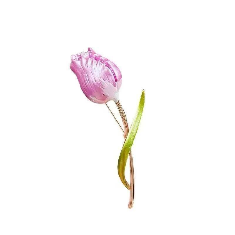 Exquisite Japanese Purple Tulip Brooch for Elegant Hanfu Suits & Accessories
