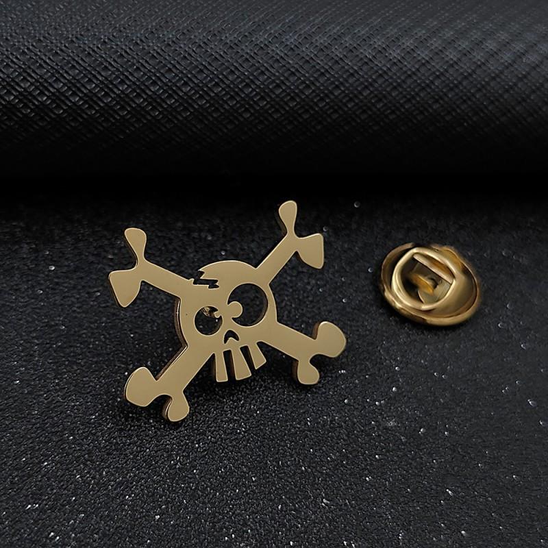 European American Halloween Personality Skull Funny Punk Style Men s Brooch Cufflinks Suit Dress Versatile 14k