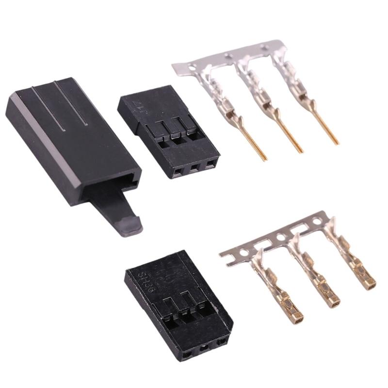 10 Pair Servo Plug Female/Male Extension Connector Receiver Plug Signal Transmission Lock and Pin Set For Futaba JR