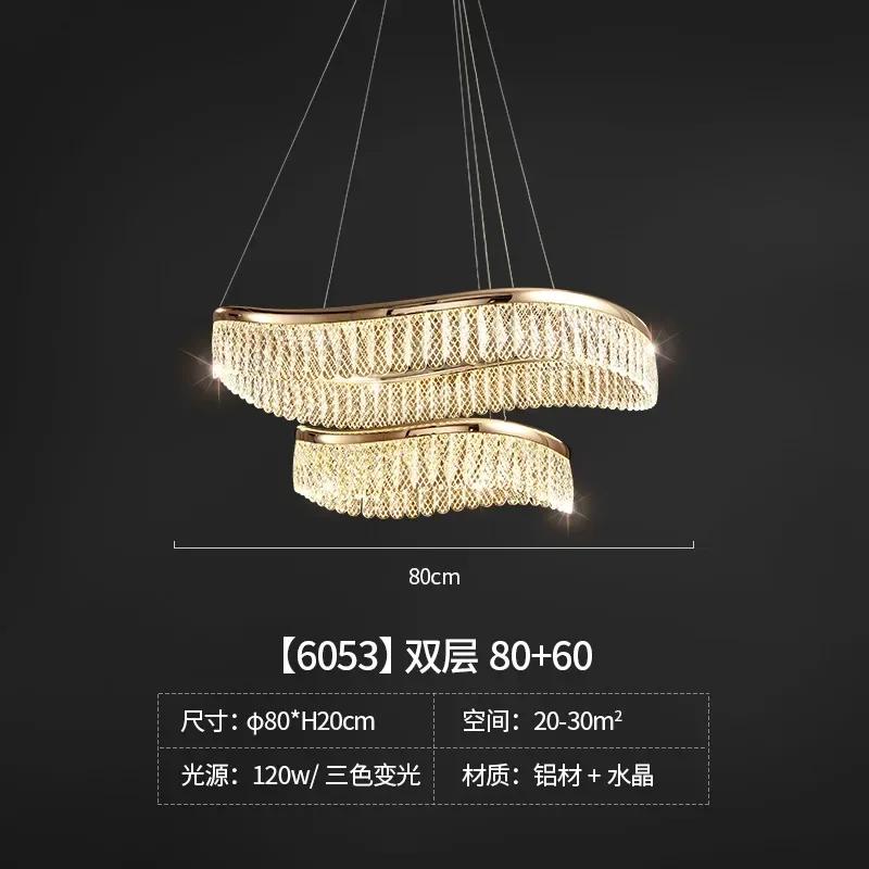 Luxury Shiny Gold LED Chandeliers Modern Creative Crystal Hanging Lamps for Living Dining Room Restaurant Decor Pendant Light