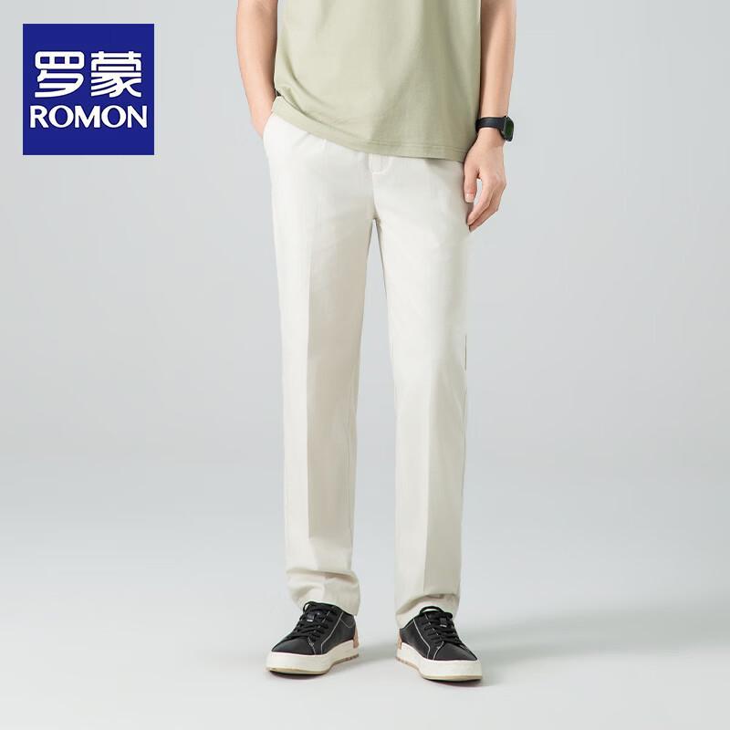 ROMON Men s Linen Tencel Straight Casual Pants 3XL