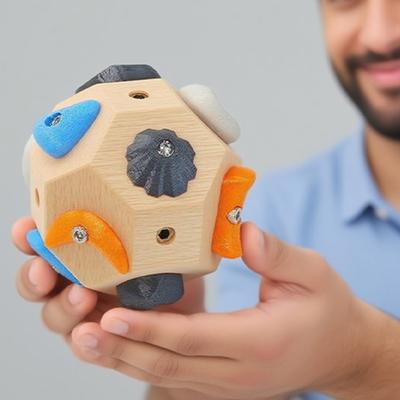 Handcrafted Climbing Boulder Ball for Strength and Precision Training with Multi-Size Protrusions