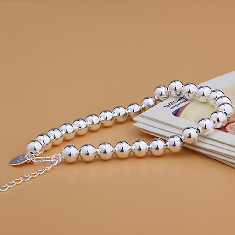 

Japan and Korea fashion versatile silver matte bead bracelet, women s simple glossy round bead bracelet, student trend accessories