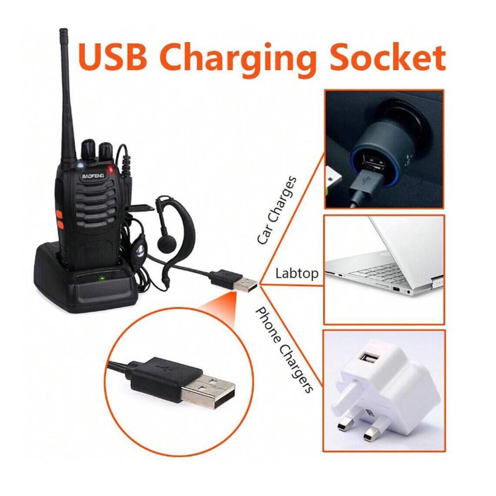 2pcs Baofeng BF-88E portable wireless Handheld walkie16CH UHF 446.00625-446.19375MHz 12.5KHz Channel Separation with USB Charger