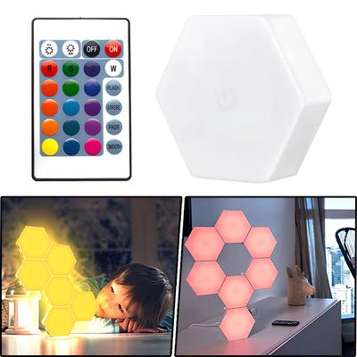 RGB LED Quantum Wireless Hexagon Lamp Touch Sensor Night Light Bedroom Honeycomb Wall Lamps Control Colorful Led Cabinet Light