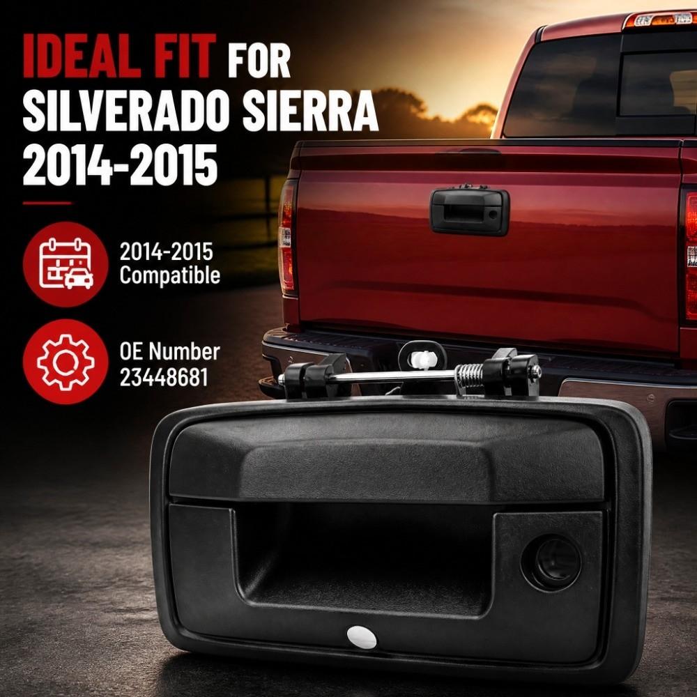 Black Tailgate Handle for Silverado 2014‑2015 /Sierra 2014‑2015 Rear Component Swap