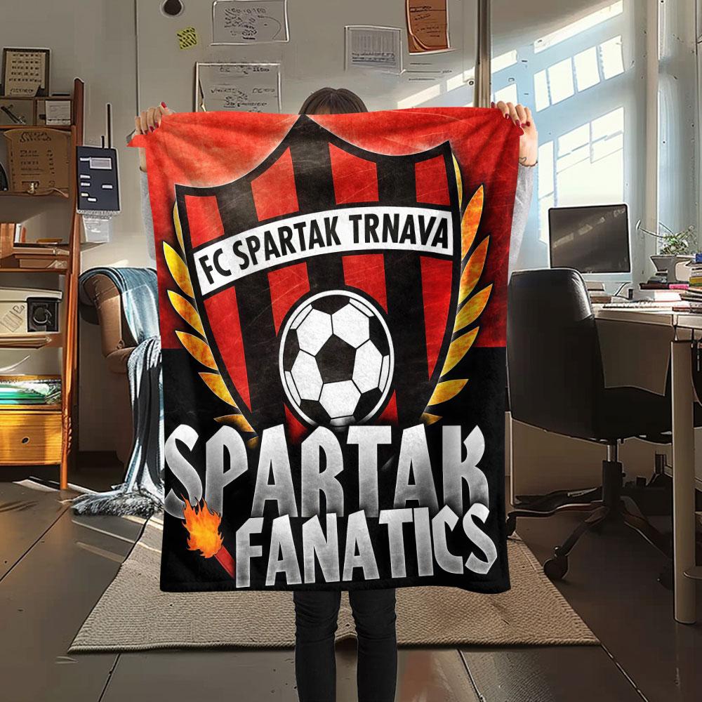 1PC FC Spartak Trnava Patterned Flannel Blanket Suitable For All Seasons for Home Decor Warmth and Comfort Gifts Holiday Present
