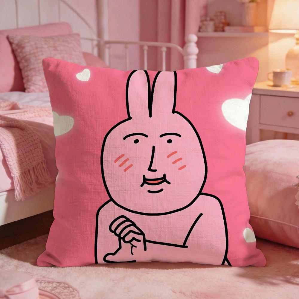 My Ffriends Rabbit Cute Cushion Cover Premium Comfort Reversible Pillow Cove Two In One Design For Any Room  Car Interior