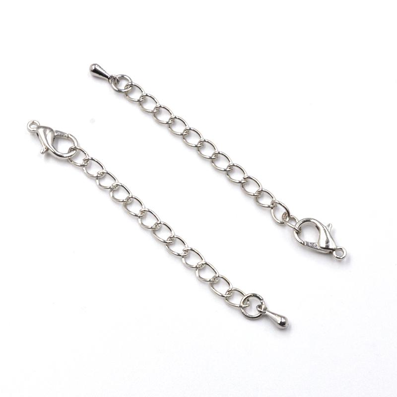 Wassertropfen Endperlen Verlängerungskette Karabinerverschluss Verbinder für DIY Schmuckherstellung Armband Halskette Zubehör