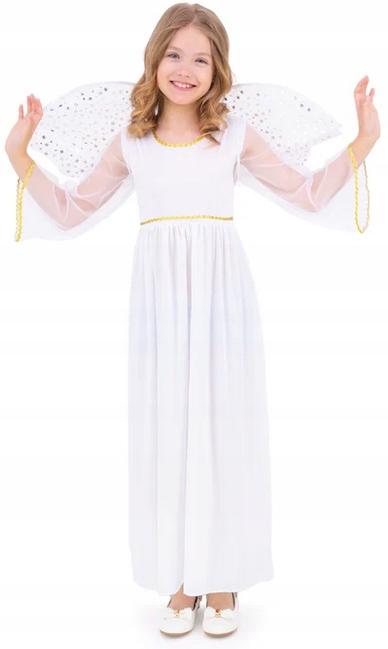Engelskostüm Krippenspiel Kleid Flügel Ball 110/120cm