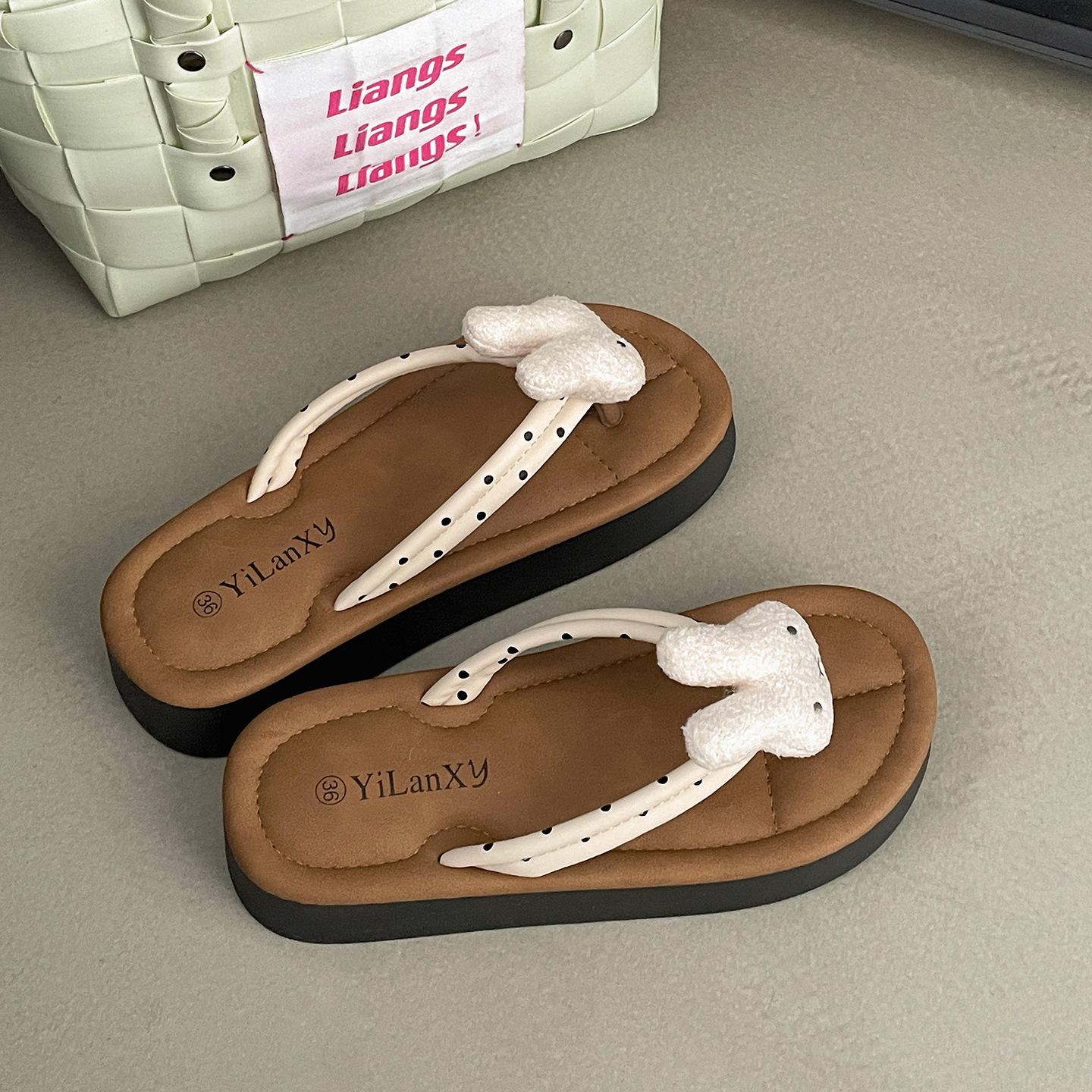 

Popular white cute with skirt non-slip thick-soled flip-flops for women s summer wear 2025 new heightening soft-soled sandals 40 белый