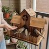 Multiple Holes Bird Feeder House Wooden Wild Birds Habitat Bird Villa Nest  Yard Decoration