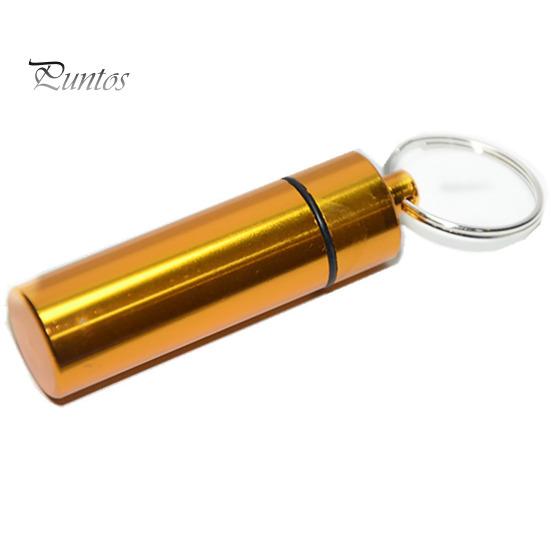 Tragbares, versiegeltes Glas, Schlüsselanhänger, Schraubdeckel, Aluminiumlegierung, wasserdicht, flacher Boden, zum Aufhängen, Mini-Tablet, Pillenaufbewahrung, Flaschenbehälter, Halter, Schlüsselanhänger