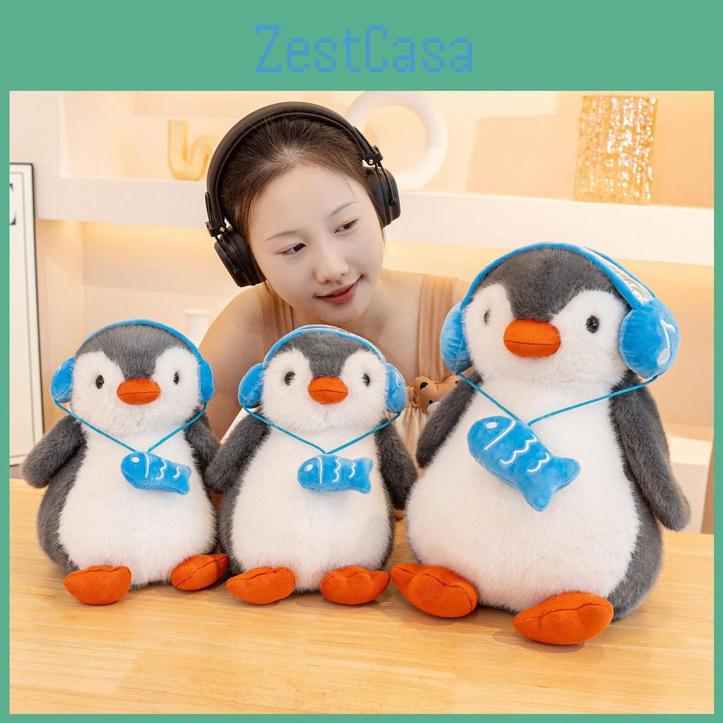 Earphone Penguin Plush Toy Cuddle Buddy For Kids And Teens Gift