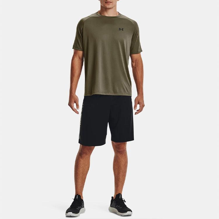 Under Armour Solid Logo Training Sports T-Shirt Men Tops Tent-Green 1326413-361